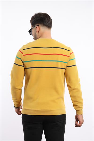 Panolu Selanik Dokuma Bisiklet Yaka Sweatshirt
