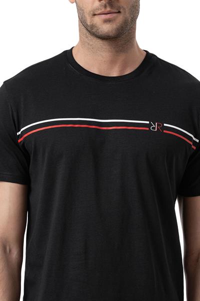 Baskılı Bisiklet Yaka T-Shirt