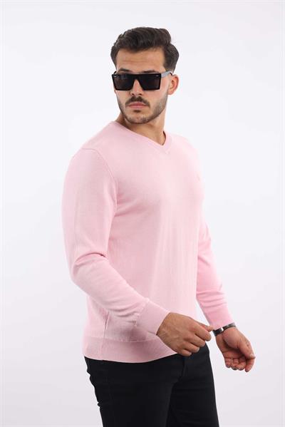 Premium Erkek V Yaka Triko — %100 Pamuk, Nefes Alan Konforlu Kazak