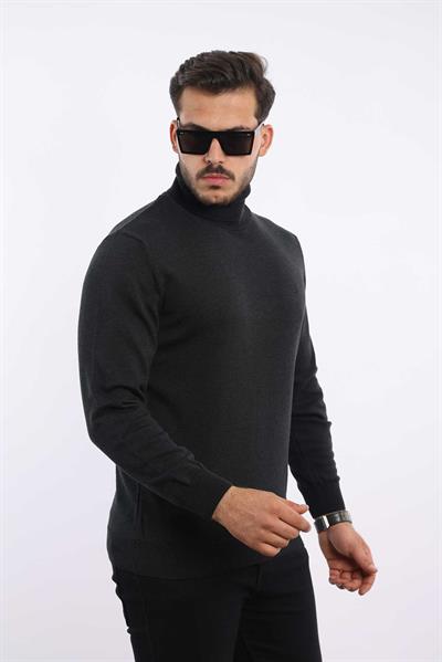 Erkek Balıkçı Yaka Triko Kazak — %100 Pamuk, Klasik