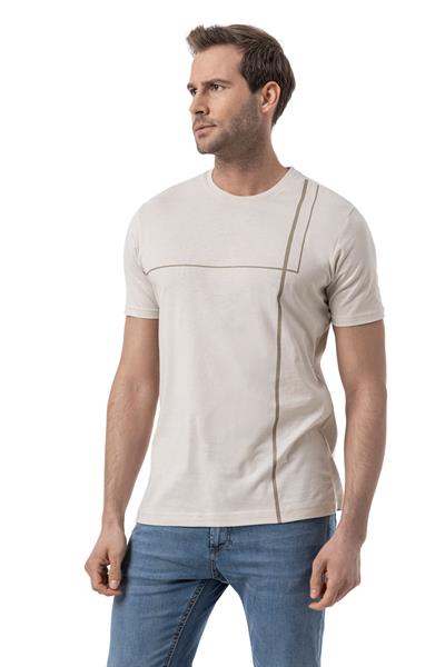 Baskılı Bisiklet Yaka T-Shirt