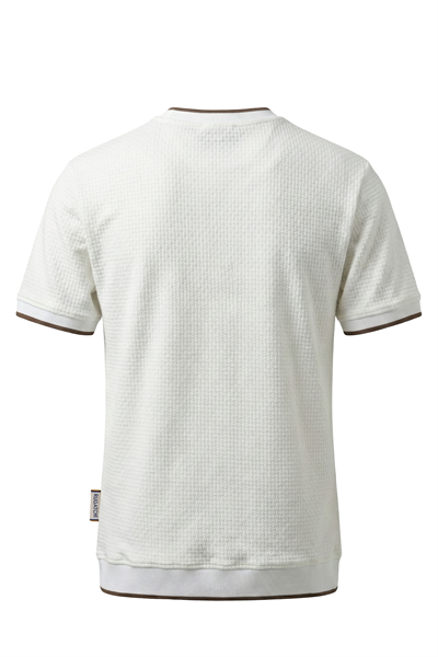 Erkek Triko Görünümlü Bisiklet Yaka Tişört