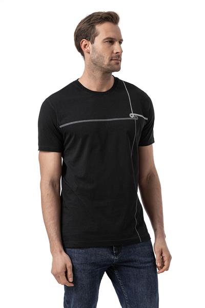 Baskılı Bisiklet Yaka T-Shirt