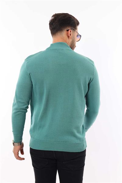 Erkek Yarım Balıkçı Yaka Triko Kazak — %100 Pamuk