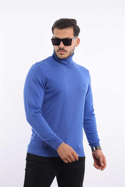 Erkek Balıkçı Yaka Triko Kazak — %100 Pamuk, Klasik