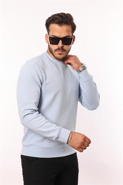 Diagonal Interlok Bisiklet Yaka Sweatshirt – Pamuk Viskon Regular Fit Rugatchi Exclusive