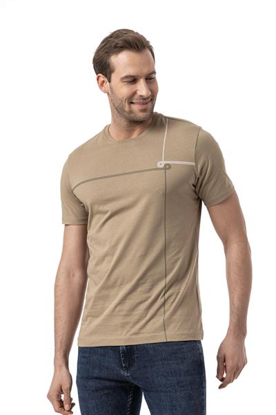 Baskılı Bisiklet Yaka T-Shirt