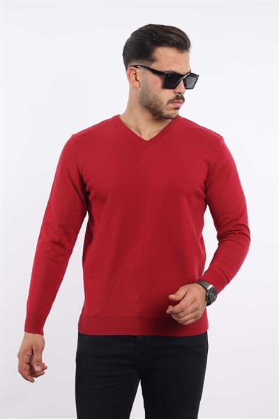 Premium Erkek V Yaka Triko — %100 Pamuk, Nefes Alan Konforlu Kazak