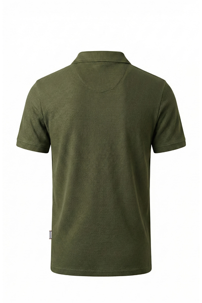 Erkek Waffle Dokulu Cepli Günlük Polo