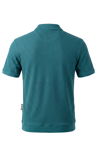 Erkek Waffle Dokulu Esnek Polo Tişört