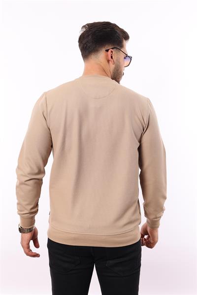 Waffle Dokuma Bisiklet Yaka Sweatshirt – Pamuk Viskon Regular Fit Rugatchi Exclusive