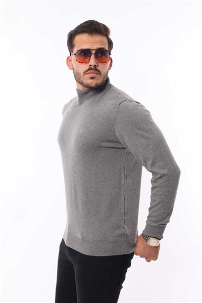 Erkek Yarım Balıkçı Yaka Triko Kazak — %100 Pamuk