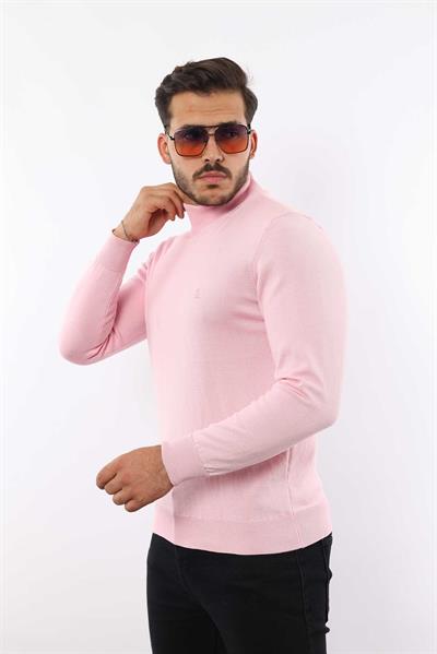 Erkek Yarım Balıkçı Yaka Triko Kazak — %100 Pamuk