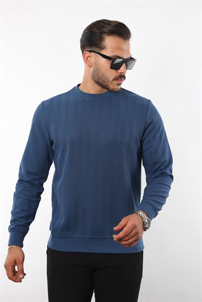 Rugatchi Jakarlı Sweatshirt – %70 Pamuk %30 Viskoz Bisiklet Yaka