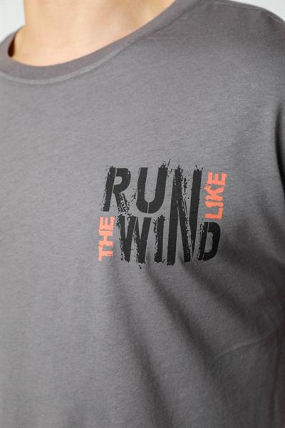 Baskılı Oversize Bisiklet Yaka T-Shirt