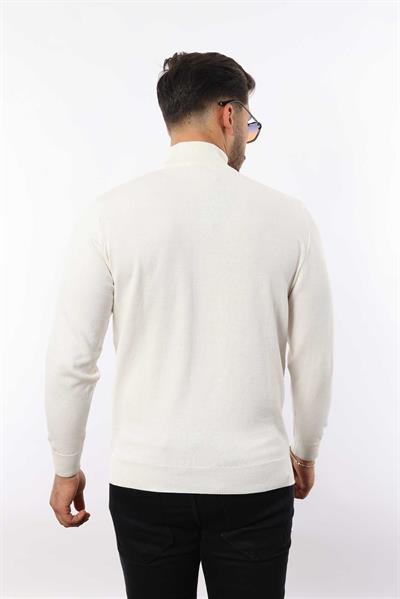 Erkek Yarım Balıkçı Yaka Triko Kazak — %100 Pamuk
