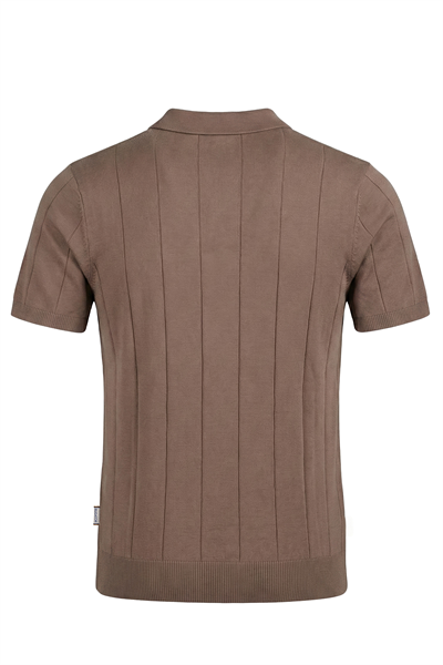 Erkek Penye Fermuarlı Yaka Tişört - Modern Fit