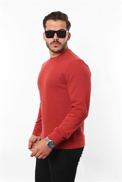 Diagonal Interlok Bisiklet Yaka Sweatshirt – Pamuk Viskon Regular Fit Rugatchi Exclusive
