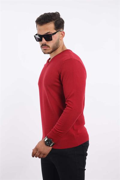 Premium Erkek V Yaka Triko — %100 Pamuk, Nefes Alan Konforlu Kazak