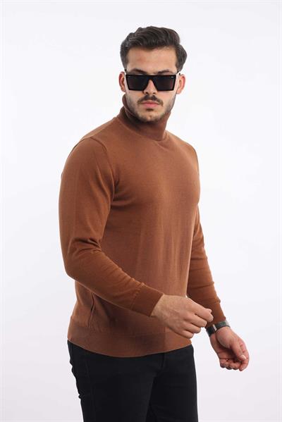 Erkek Balıkçı Yaka Triko Kazak — %100 Pamuk, Klasik