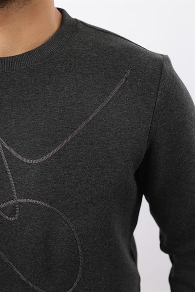 3 İplik Şardonlu Bisiklet Yaka Sweatshirt – Pamuk Viskon Regular Fit Rugatchi Exclusive