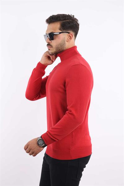 Erkek Balıkçı Yaka Triko Kazak — %100 Pamuk, Klasik