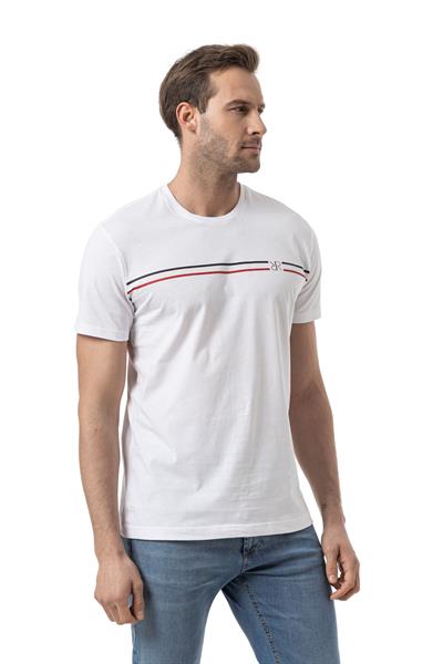 Baskılı Bisiklet Yaka T-Shirt