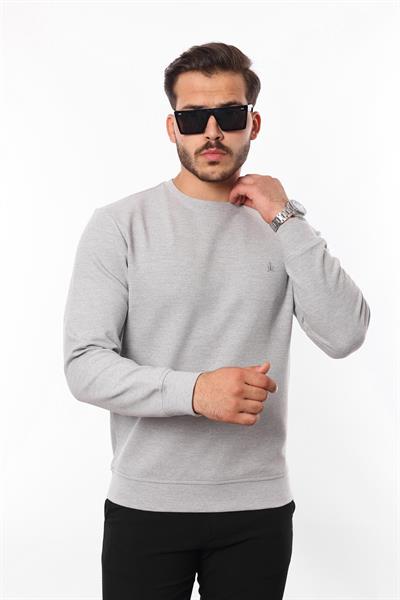 Diagonal Interlok Bisiklet Yaka Sweatshirt – Pamuk Viskon Regular Fit Rugatchi Exclusive