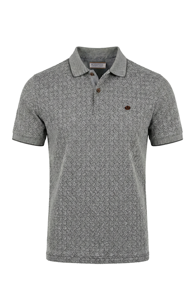 Erkek Kendinden Desenli Jakar Polo