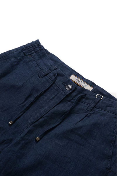 Erkek Keten Dokulu Fermuarlı Şort