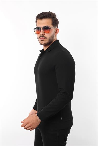Waffle Dokuma Polo Yaka Sweatshirt – Pamuk Viskon Regular Fit Rugatchi Exclusive