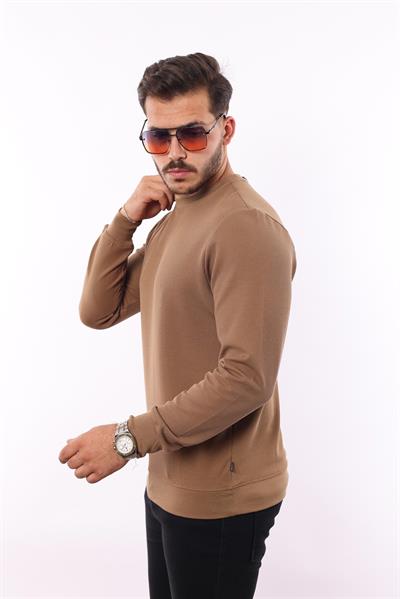 Waffle Dokuma Bisiklet Yaka Sweatshirt – Pamuk Viskon Regular Fit Rugatchi Exclusive