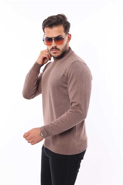 Erkek Yarım Balıkçı Yaka Triko Kazak — %100 Pamuk