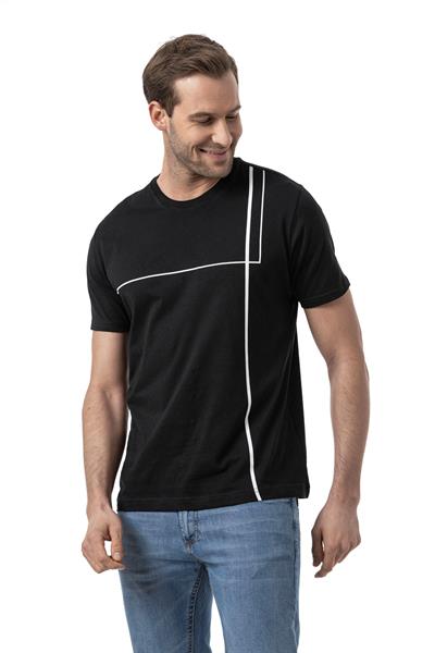 Baskılı Bisiklet Yaka T-Shirt