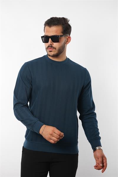 Rugatchi Jakarlı Sweatshirt – %70 Pamuk %30 Viskoz Bisiklet Yaka