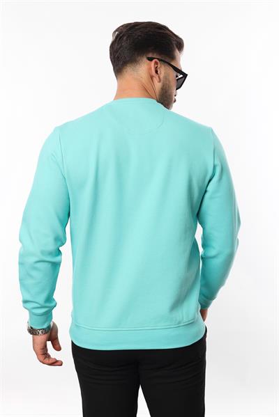 Diagonal Interlok Bisiklet Yaka Sweatshirt – Pamuk Viskon Regular Fit Rugatchi Exclusive