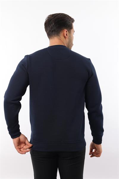 3 İplik Şardonlu Bisiklet Yaka Sweatshirt – Pamuk Viskon Regular Fit Rugatchi Exclusive