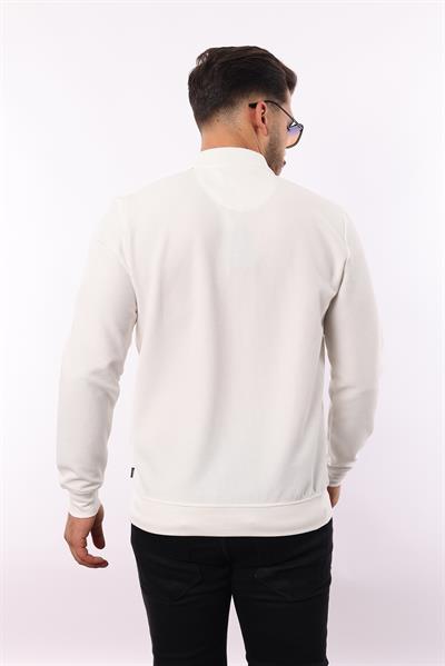 Waffle Dokuma Polo Yaka Sweatshirt – Pamuk Viskon Regular Fit Rugatchi Exclusive