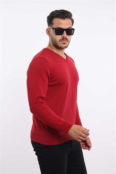 Premium Erkek V Yaka Triko — %100 Pamuk, Nefes Alan Konforlu Kazak