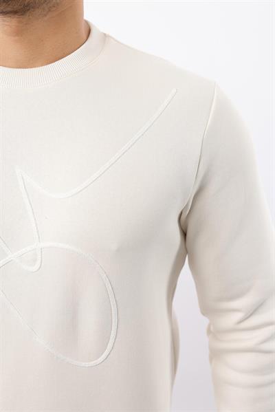 3 İplik Şardonlu Bisiklet Yaka Sweatshirt – Pamuk Viskon Regular Fit Rugatchi Exclusive