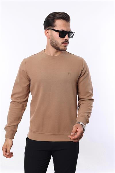 Diagonal Interlok Bisiklet Yaka Sweatshirt – Pamuk Viskon Regular Fit Rugatchi Exclusive
