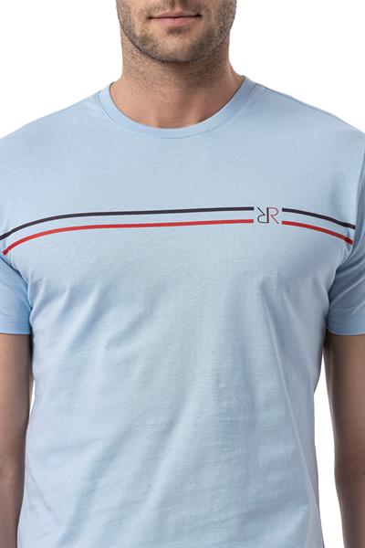 Baskılı Bisiklet Yaka T-Shirt