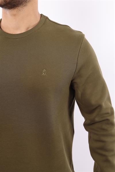 Rugatchi Şardonlu Pike Sweatshirt – %70 Pamuk %30 Viskoz Bisiklet Yaka