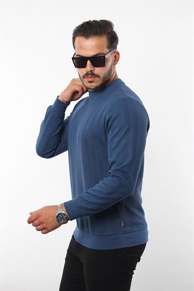 Rugatchi Jakarlı Sweatshirt – %70 Pamuk %30 Viskoz Bisiklet Yaka