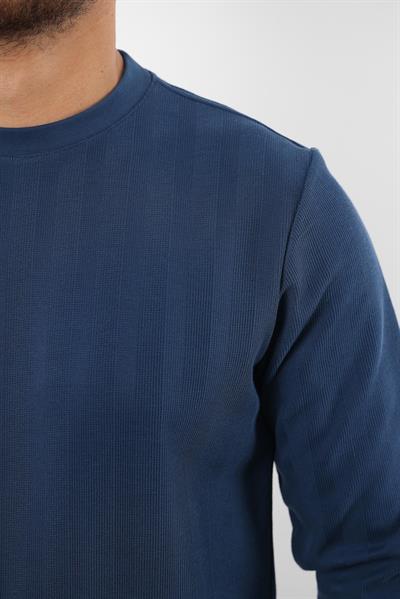 Rugatchi Jakarlı Sweatshirt – %70 Pamuk %30 Viskoz Bisiklet Yaka