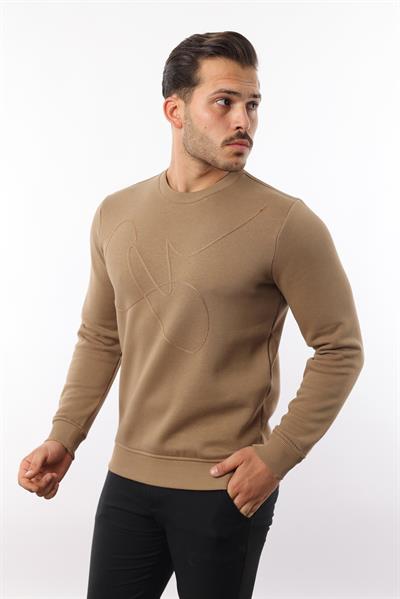 3 İplik Şardonlu Bisiklet Yaka Sweatshirt – Pamuk Viskon Regular Fit Rugatchi Exclusive