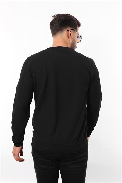 Waffle Dokuma Bisiklet Yaka Sweatshirt – Pamuk Viskon Regular Fit Rugatchi Exclusive