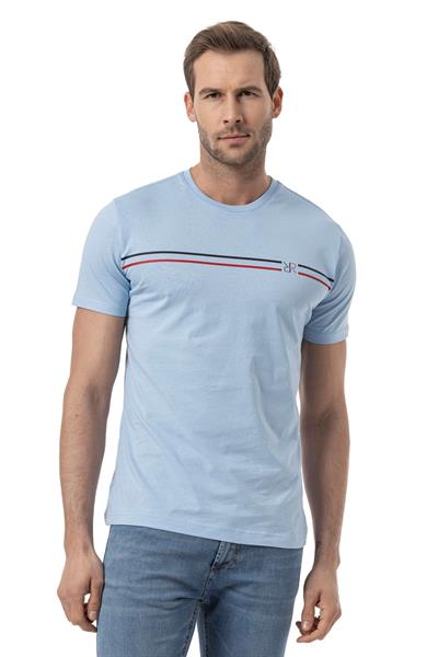 Baskılı Bisiklet Yaka T-Shirt