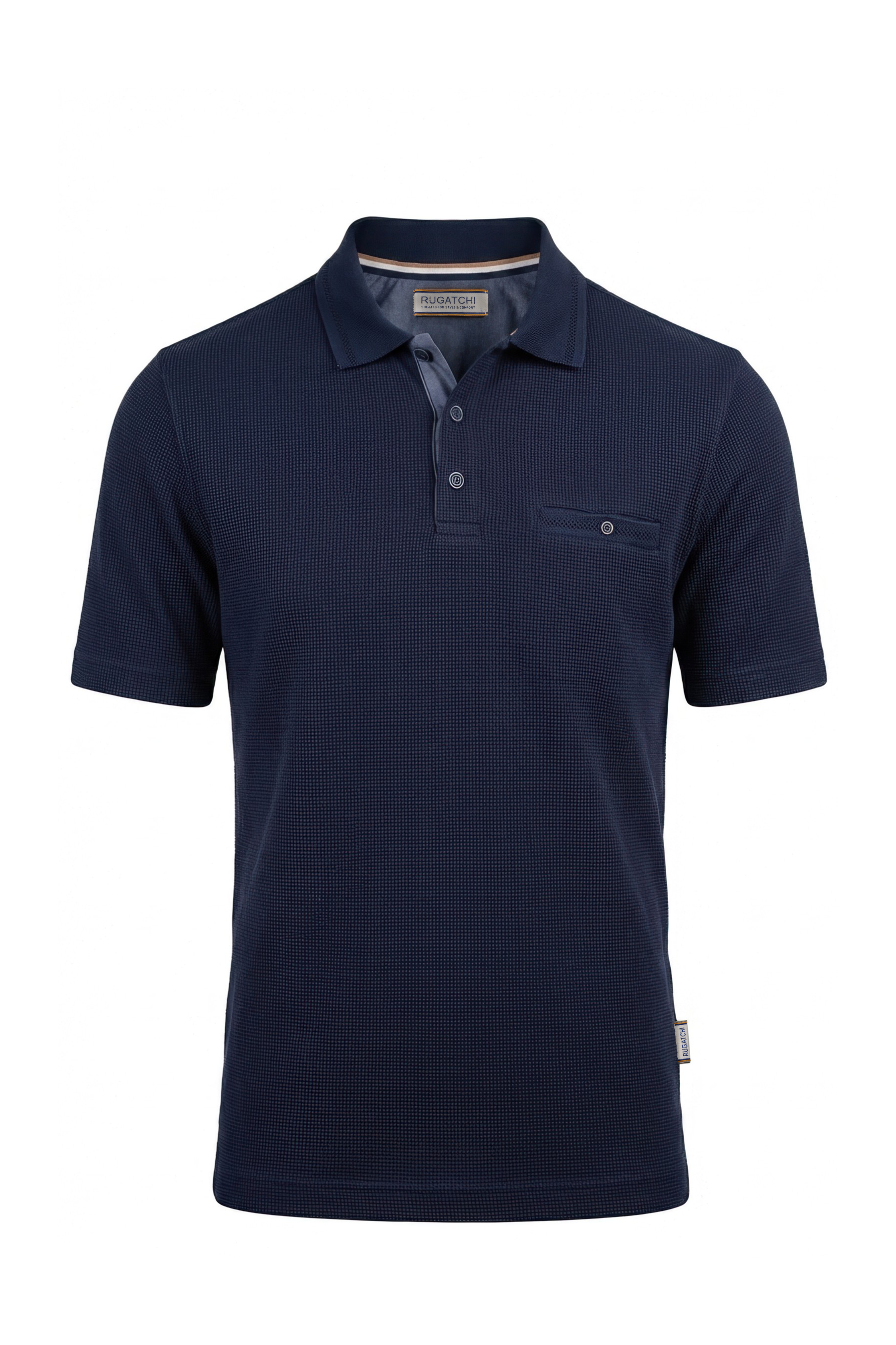 Erkek Waffle Dokulu Cepli Günlük Polo