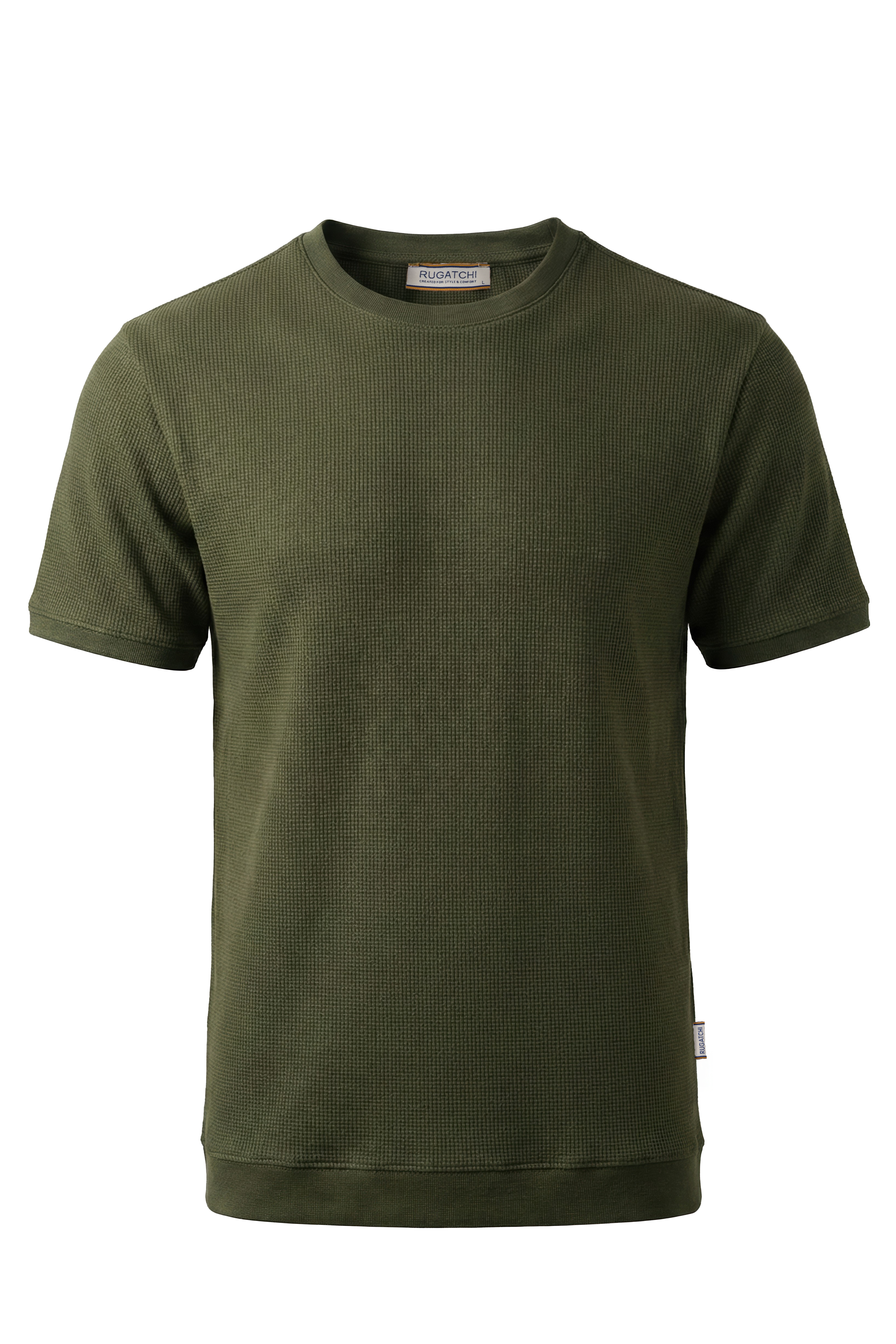 Erkek Waffle Dokulu Bisiklet Yaka Tişört